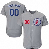 Dodgers Gray Customized Red Logo Flexbase New Design Jersey,baseball caps,new era cap wholesale,wholesale hats